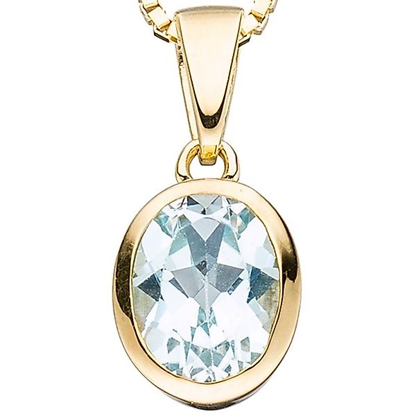Schmuck Krone Kettenanhänger Anhänger mit Blautopas, günstig online kaufen