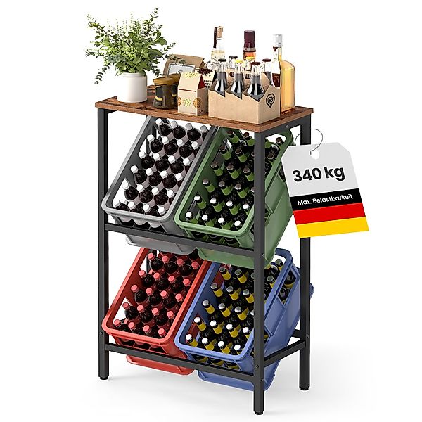 SONGMICS Flaschenregal Getränkekistenregal Aufbewahrungsregal Getränkeregal günstig online kaufen
