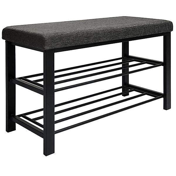 DuneDesign Schuhregal 81 x 32 x 46 cm Schuhbank mit Ablagen & Sitzfläche - günstig online kaufen