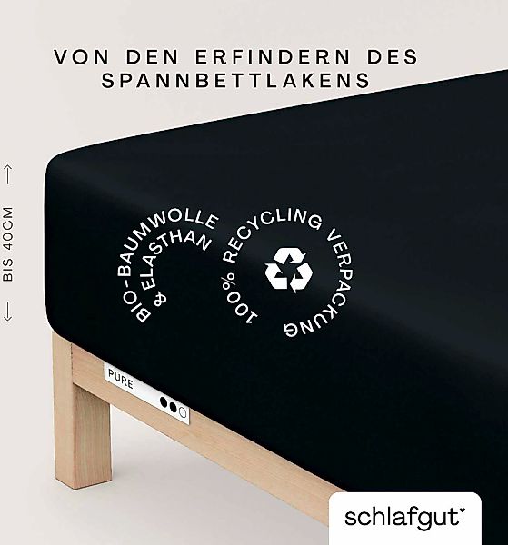 Schlafgut Spannbettlaken "PURE BOXSPRING Bio-Baumwolle mit Elasthan, 170 g/ günstig online kaufen