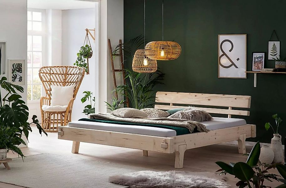 GMD Living Bett ZENICA (1-tlg), Balkenbett aus massivem Fichtenholz, Liegef günstig online kaufen