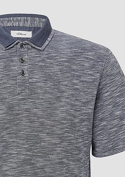 s.Oliver Kurzarmshirt Flammgarn-Poloshirt mit Doppelkragen günstig online kaufen