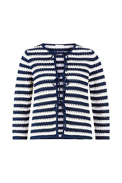 Rich & Royal Wollpullover Striped Ajour cardigan with bows 781 günstig online kaufen