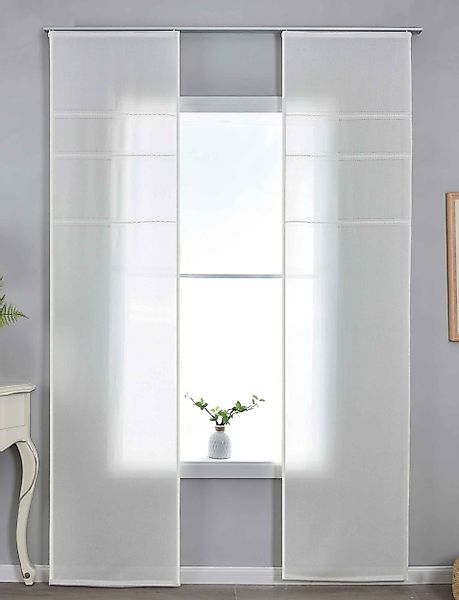 Gardinenbox Schiebegardine (2 St), Paneelwagen, halbtransparent, günstig online kaufen