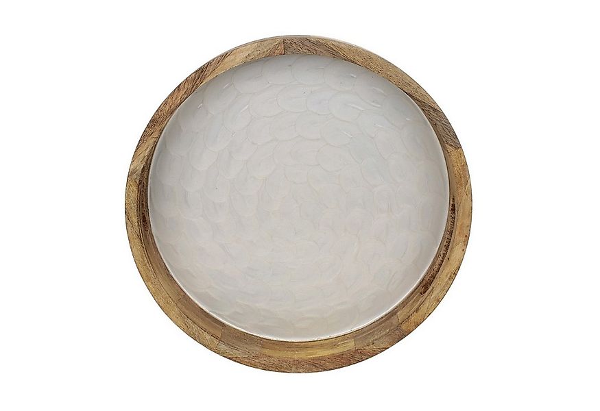 Macosa Home Dekotablett Holztablett Mangoholz Perlmutt Braun Creme 35 cm ru günstig online kaufen