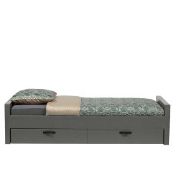 Jugendbett in Grau Kiefer Massivholz günstig online kaufen