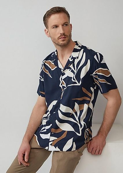 s.Oliver BLACK LABEL Kurzarmhemd Resort Fit: Gemustertes Kurzarmhemd aus Vi günstig online kaufen