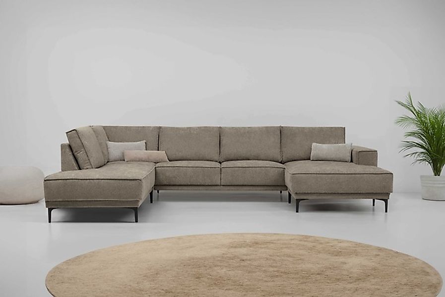 OTTO home Wohnlandschaft »XXL Sofa Oland, Struktur, Flachgewebe, Luxus-Micr günstig online kaufen