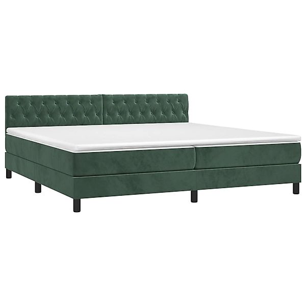 vidaXL Boxspringbett mit Matratze & LED Dunkelgrün 200x200 cm Samt 3134606 günstig online kaufen
