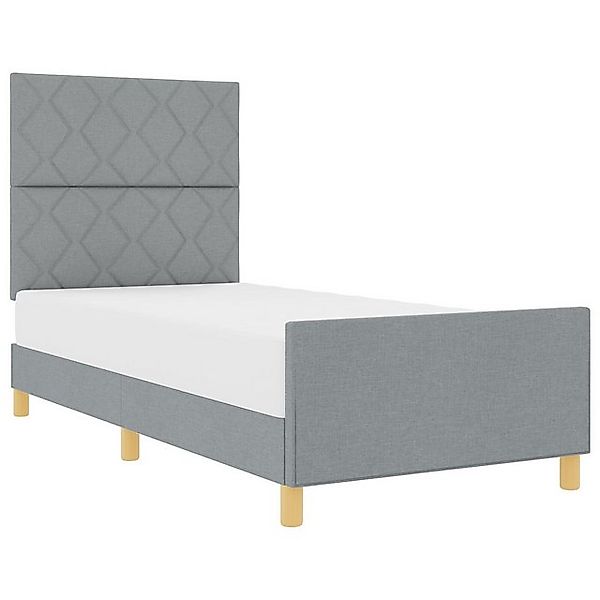 vidaXL Bett Bettgestell in Hellgrau, 90x190 cm, aus Stoff (1-tlg) günstig online kaufen