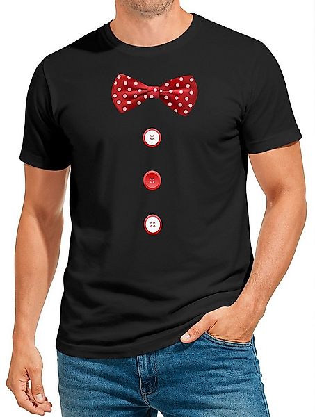 MoonWorks Print-Shirt Herren T-Shirt Fliege Knöpfe Schleife Clown Fasching günstig online kaufen
