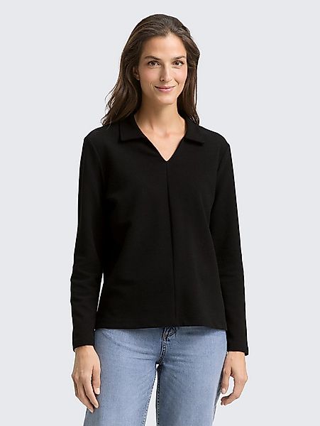 TOM TAILOR Langarmshirt T-Shirt Langarmshirt mit Polokragen günstig online kaufen