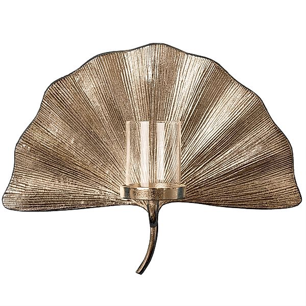 riess-ambiente Wandkerzenhalter GINKGO 44cm silber (Einzelartikel, günstig online kaufen