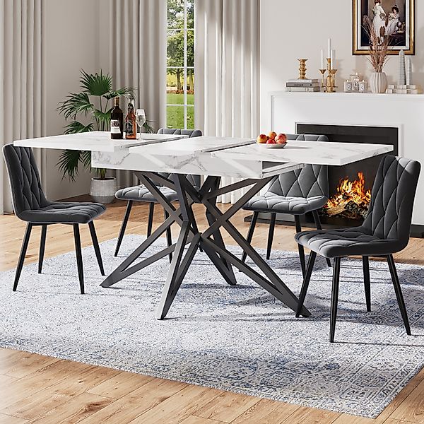 Flieks Essgruppe ausziehbarer Esstisch mit 4 günstig online kaufen