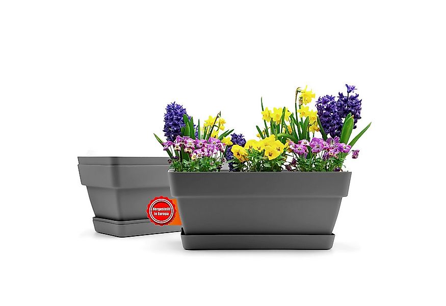 BigDean Blumenkasten 3 Stück Blumenkasten 39 cm aus bruchfestem in Anthrazi günstig online kaufen