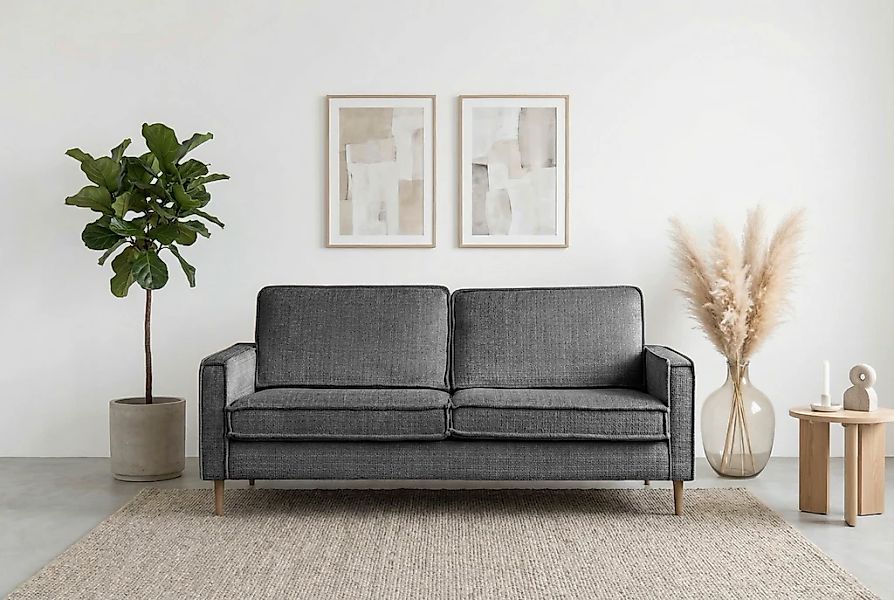 Home affaire 3-Sitzer "Pinto Skandi, 206 cm, Chenille, Struktur" mit Keder, günstig online kaufen