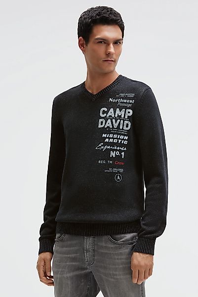 CAMP DAVID V-Ausschnitt-Pullover aus Baumwolle günstig online kaufen
