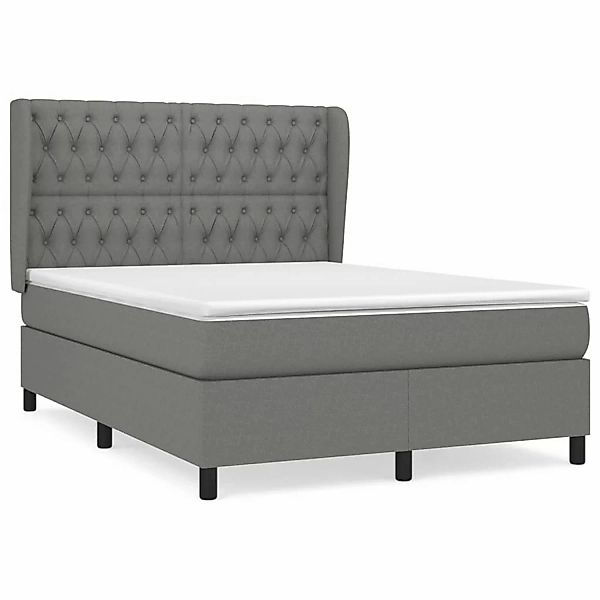 vidaXL Boxspringbett mit Matratze Dunkelgrau 140x200 cm Stoff1397765 günstig online kaufen