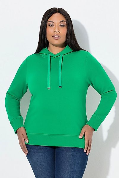 Ulla Popken Sweatshirt Super softer Hoodie Rippbündchen Kapuze Langarm günstig online kaufen