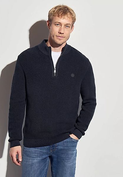 STREET ONE MEN Stehkragenpullover, aus reiner Baumwolle günstig online kaufen
