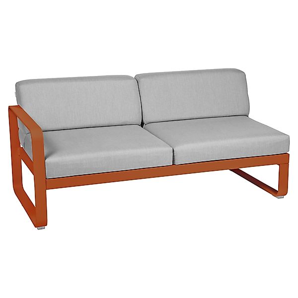 Bellevie Lounge 2-Sitzer Modul E2 Kandierte Orange 79 Flanellgrau Links günstig online kaufen