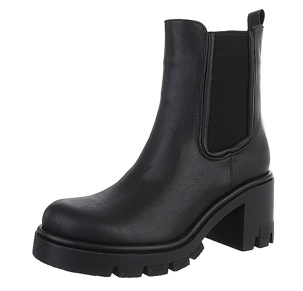 Ital-Design Trendige Chelsea-Boots mit Blockabsatz für Damen Plateaustiefel günstig online kaufen