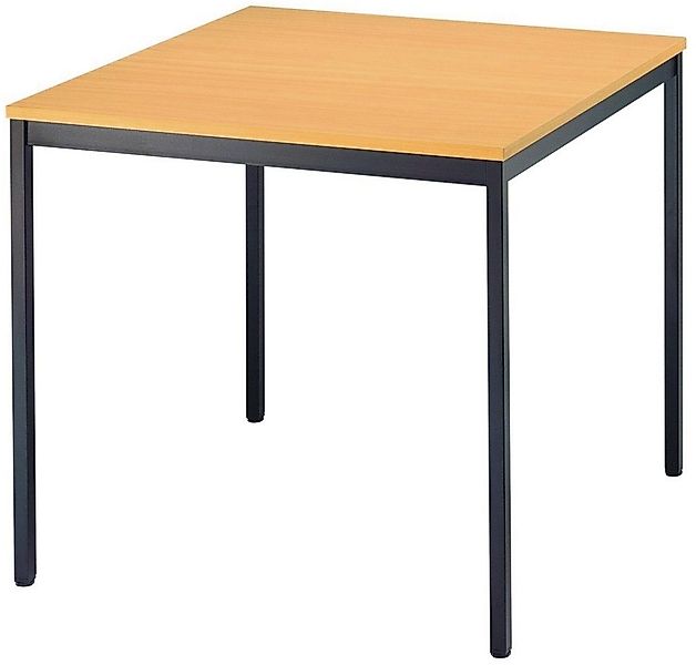 HAMMERBACHER Konferenztisch Besprechungstisch 800x800mm buche/schwarz günstig online kaufen