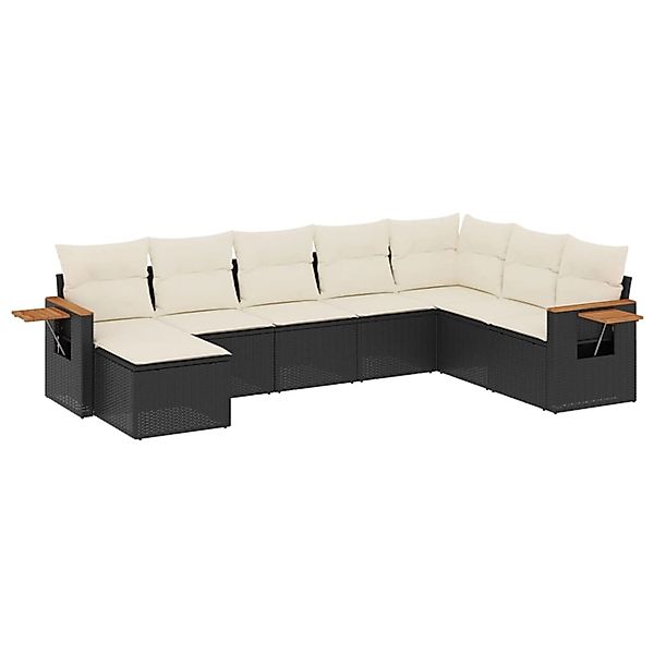 vidaXL 8-Tlg Garten-Sofagarnitur mit Kissen Schwarz Poly Rattan 3227085 günstig online kaufen