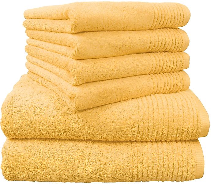 Dyckhoff Handtuch Set "Brillant" Set 6 Stk. Walkfrottee mit Streifenbordüre günstig online kaufen