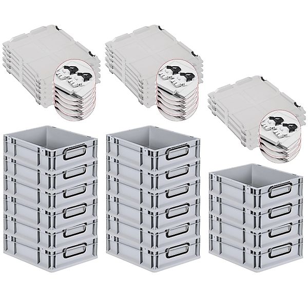 PROREGAL SuperSparSet 16x Eurobox Nextgen Color Mit Scharnierdeckel HxBxT 1 günstig online kaufen