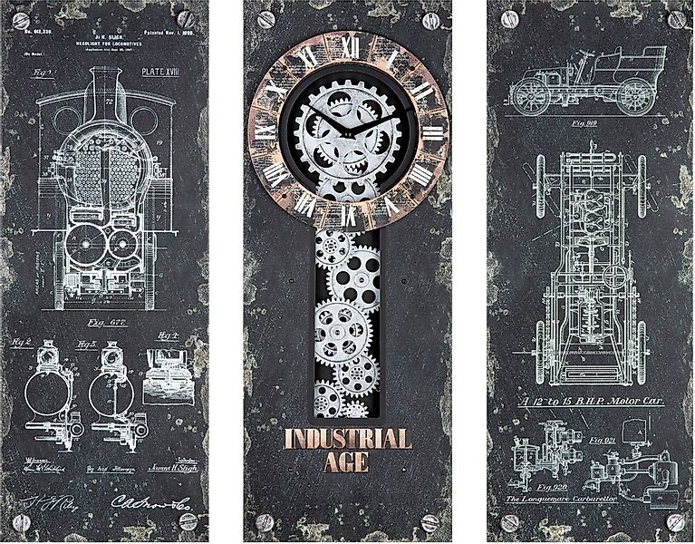 Casablanca by Gilde Wanduhr »Wanduhr Steampunk 3-Set« günstig online kaufen