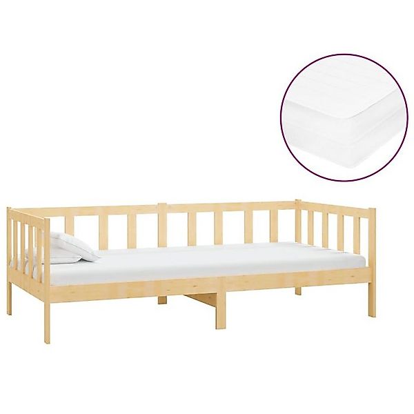vidaXL Bett, Tagesbett mit Matratze 90x200 cm Kiefer Massivholz günstig online kaufen