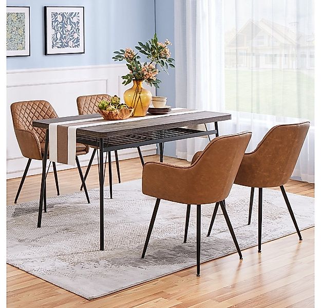 Yaheetech Esszimmerstuhl Küchenstühle (4 St), Stuhl-Set Polsterstühle mit A günstig online kaufen