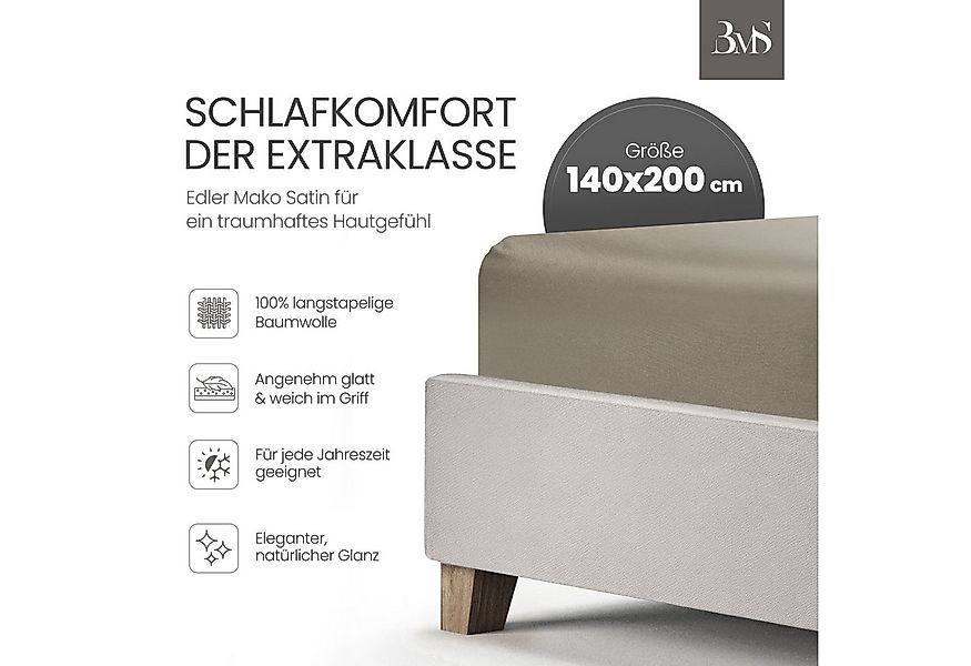 BETTWAESCHE-MIT-STIL Spannbettlaken Mako Satin Spannbettlaken, Matratzenhöh günstig online kaufen