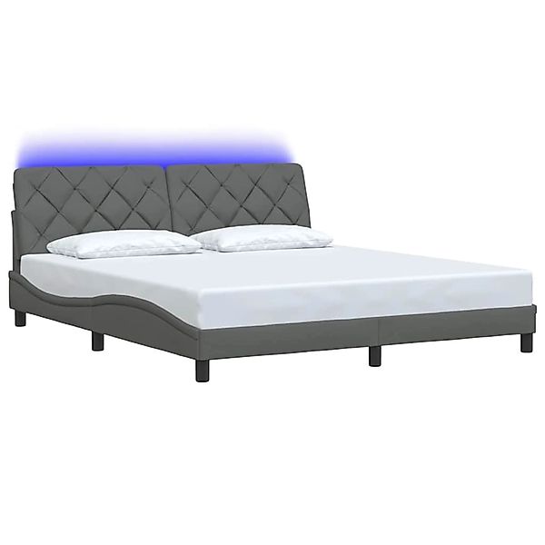 vidaXL Bettgestell mit LED ohne Matratze Dunkelgrau 180x200 cm Stoff 331068 günstig online kaufen