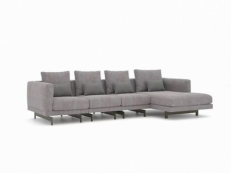 JVmoebel Ecksofa Grau Ecksofa L-Form Wohnzimmer Eck Garnitur Polstersofa Mö günstig online kaufen