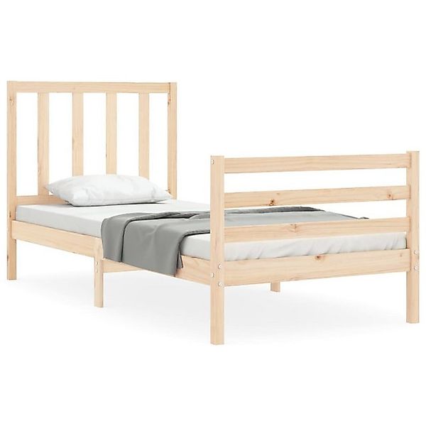 vidaXL Bettgestell, Massivholzbett mit Kopfteil 100x200 cm günstig online kaufen