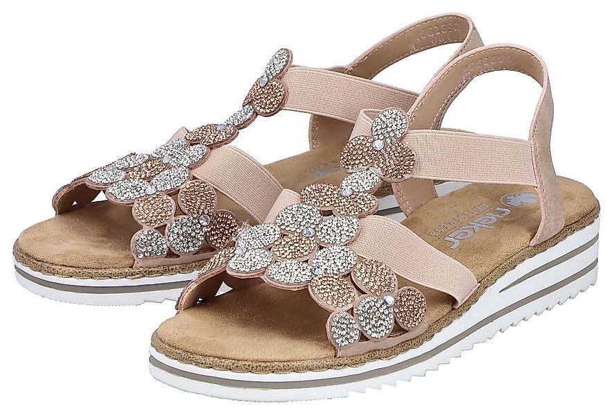 Rieker Sandale Schlupfschuh, Sommerschuh, Urlaubsschuh mit Glitzersteine günstig online kaufen