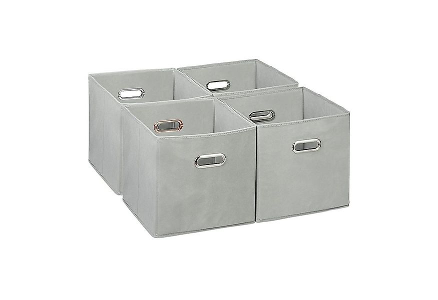 relaxdays Aufbewahrungsbox im 4er Set, grau günstig online kaufen
