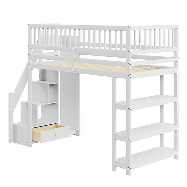 REDOM Kinderbett Multifunktionales Hochbett 90x200 cm (mit Kleiderschrank & günstig online kaufen