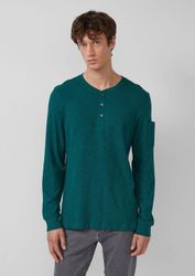 s.Oliver Langarmshirt T-Shirt Henley-Longsleeve mit Flammgarnstruktur günstig online kaufen