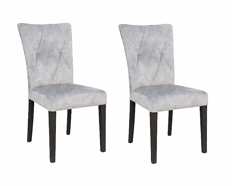Home affaire 4-Fußstuhl "Diamond" (Set) 2 Stk. Samtvelours Sitz und Ruecken günstig online kaufen