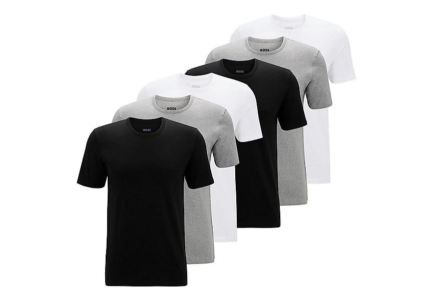 BOSS Unterziehshirt Classic T-Shirt (6-St) mit fein geripptem Rundhalsaussc günstig online kaufen