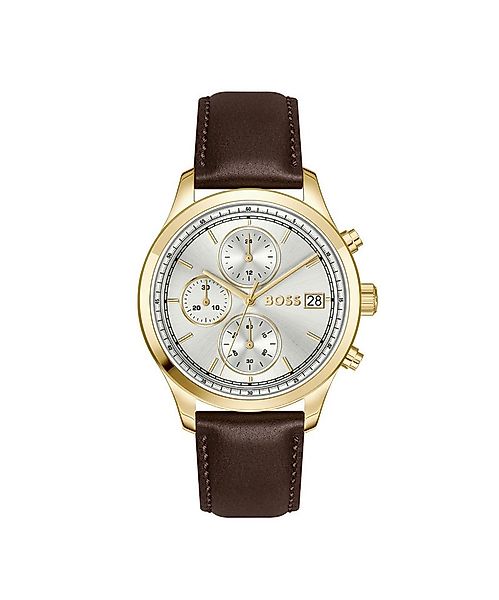 BOSS Chronograph STRATUS 1514327, Quarzuhr, Armbanduhr, Herrenuhr, Lederarm günstig online kaufen