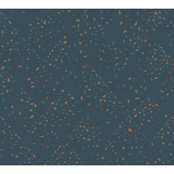 Bricoflor Terrazzo Tapete Dunkelblau Moderne Confetti Vliestapete in Blau B günstig online kaufen