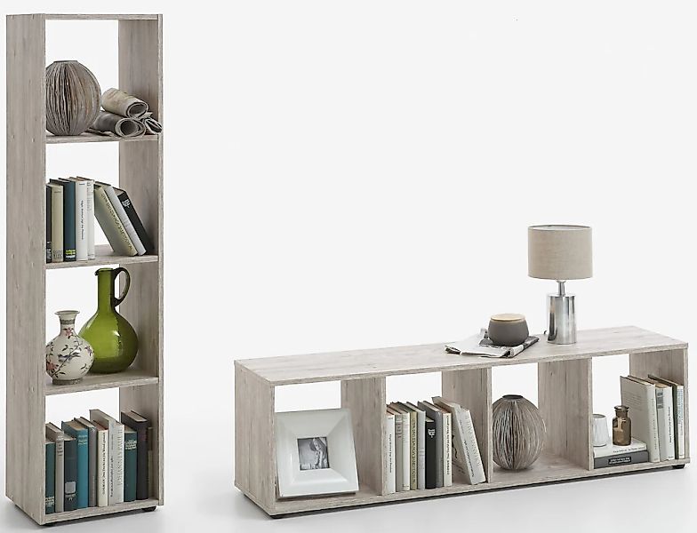 Fmd Standregal Mit 4 Fächern Betongrau günstig online kaufen