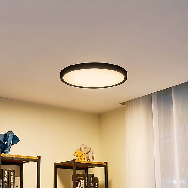 Lindby LED-Deckenleuchte Pravin, Ø 50 cm, CCT, schwarz günstig online kaufen