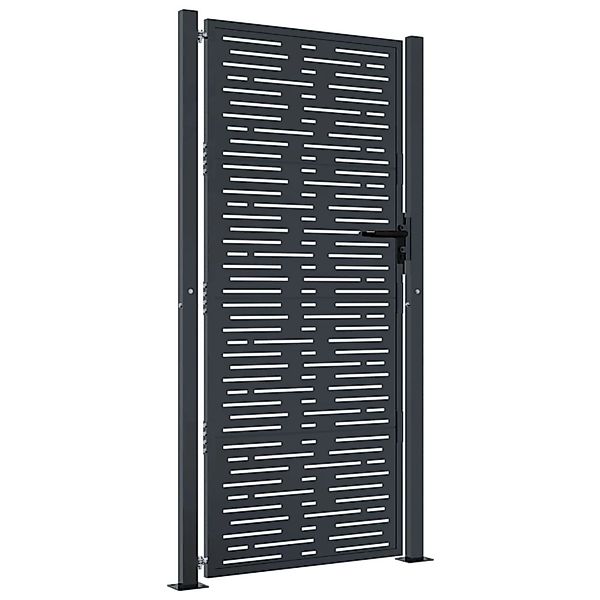 vidaXL Gartentor Anthrazit 105x180 cm Stahl Quadratisches Design 153194 günstig online kaufen