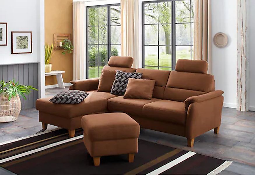 Home affaire Ecksofa »Palmera L-Form, B: 244 cm« optional Bettfunktion & Be günstig online kaufen