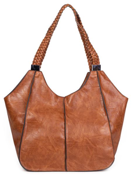 ITALYSHOP24 Schultertasche Damen XXL FLECHTOPTIK Hand-Tasche günstig online kaufen